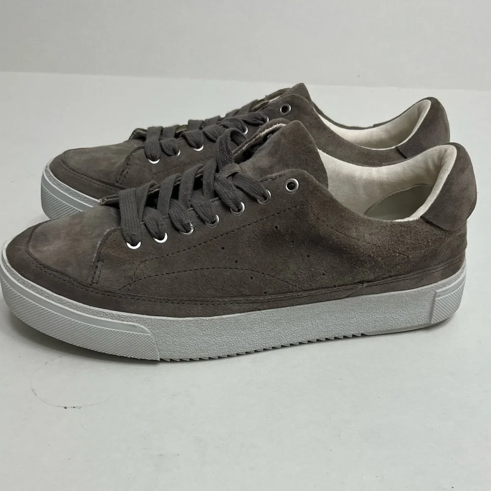 All Saints Trish Taupe Suede Platform Sneakers